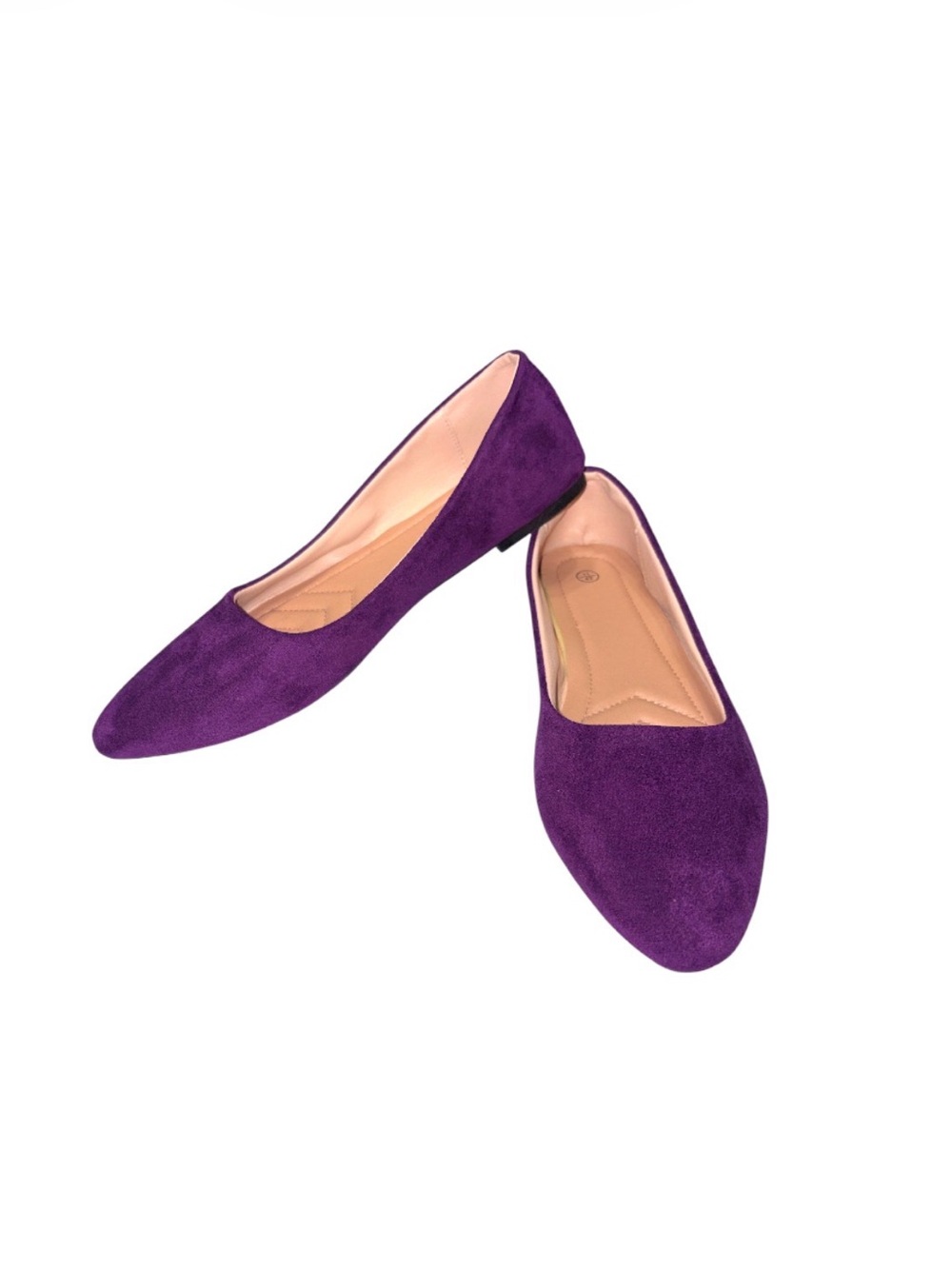 Unbranded Purple Almond Toe Canvas Ballet Flats Minimalist Preppy Women Size 11